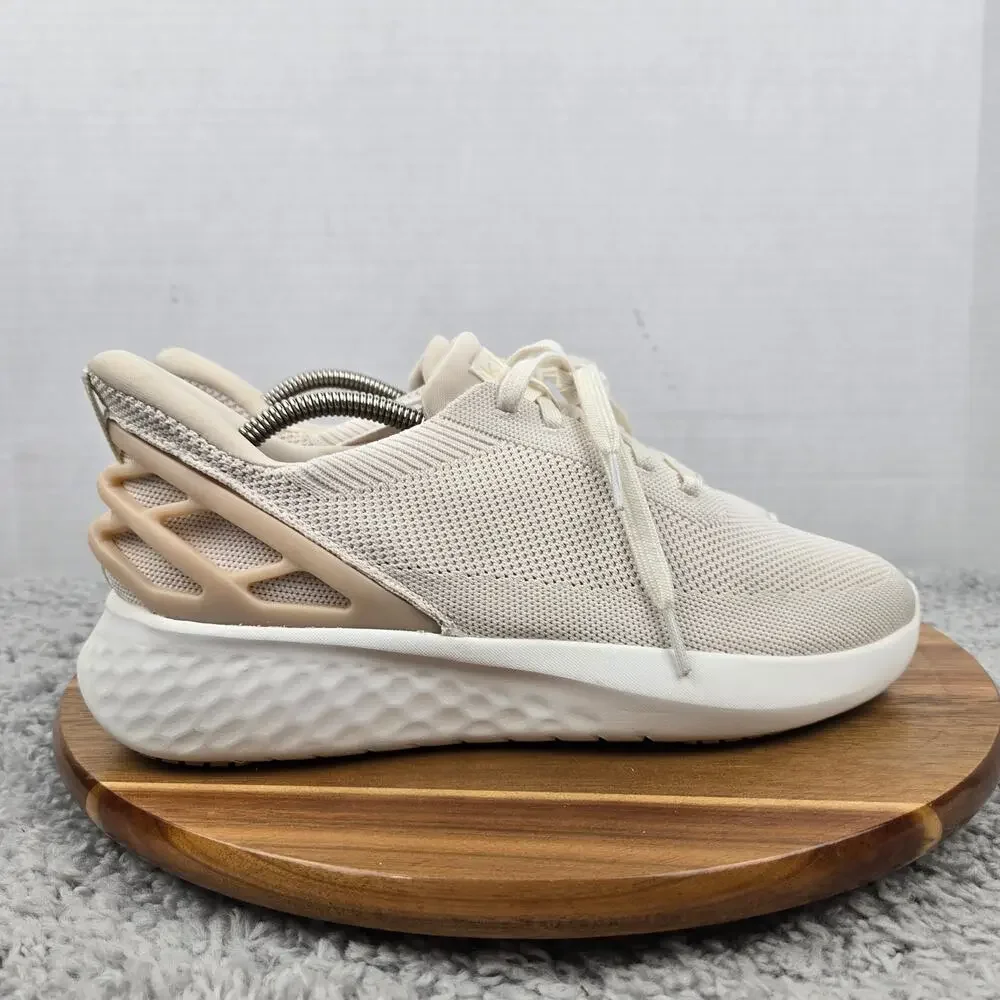 Kizik Womens 9 Athens White Creme Knit Slip On Hands-Free Casual Daily Sneaker